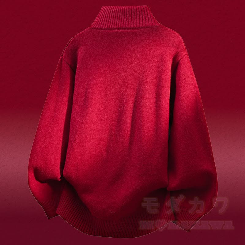 Vネックストライプニットセーターカラーブロック フリース裏地パンツ ツーピース - image 6