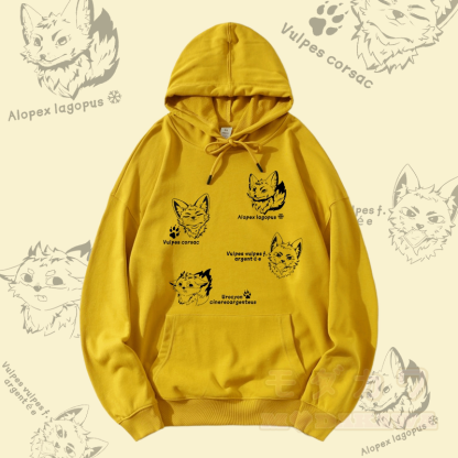 MODAKAWA フォックス スピーシーズ グラフィック ストリートウェア プルオーバー パーカー - 黄色 - 5XL - image 4