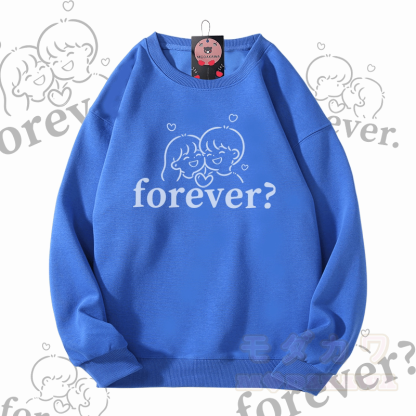 MODAKAWA FOREVER カップルグラフィック ユニセックス スウェットシャツ - ロイヤルブルー - 5XL - image 7