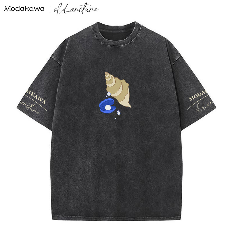MODAKAWA X old_arcture ブロンドの女の子が髪をブラッシングするシェルプリント ヴィンテージウォッシュTシャツ - image 3