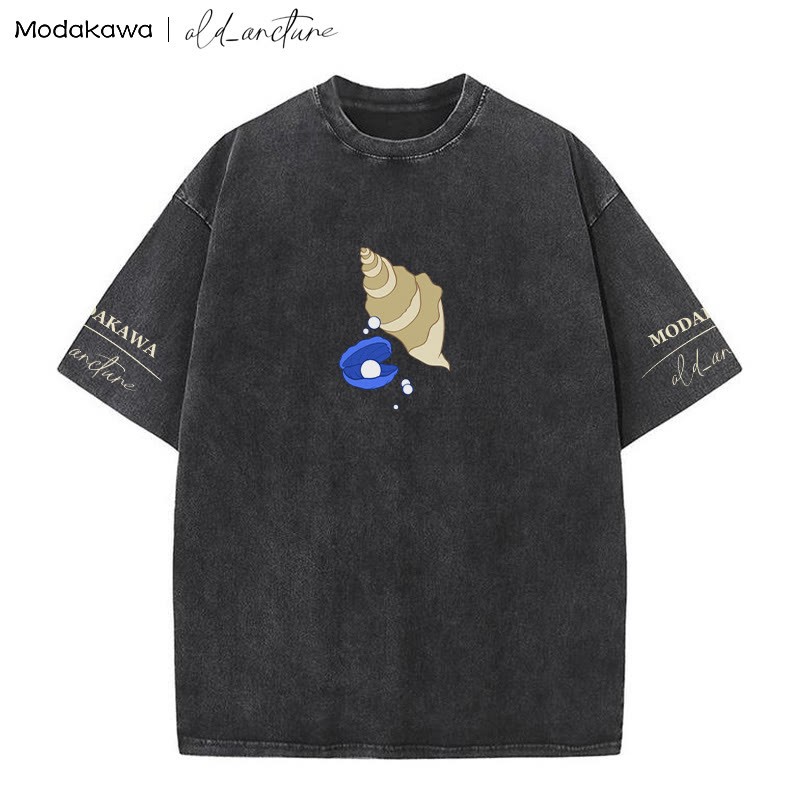 MODAKAWA X old_arcture ブロンドの女の子が髪をブラッシングするシェルプリント ヴィンテージウォッシュTシャツ - image 3