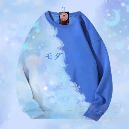 MODAKAWA ムーンスターグラデーション オールオーバープリント ユニセックス スウェットシャツ - 青 - 4XL - image 6