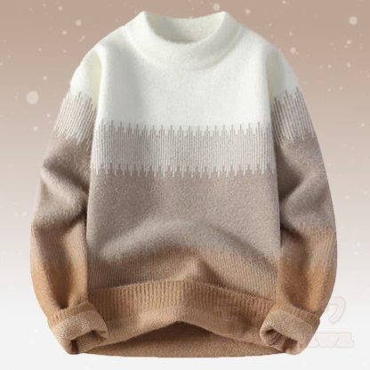 ニットカラーブロックセーター コーデュロイパンツ ツーピース - 茶色のセーター - 4XL - image 7