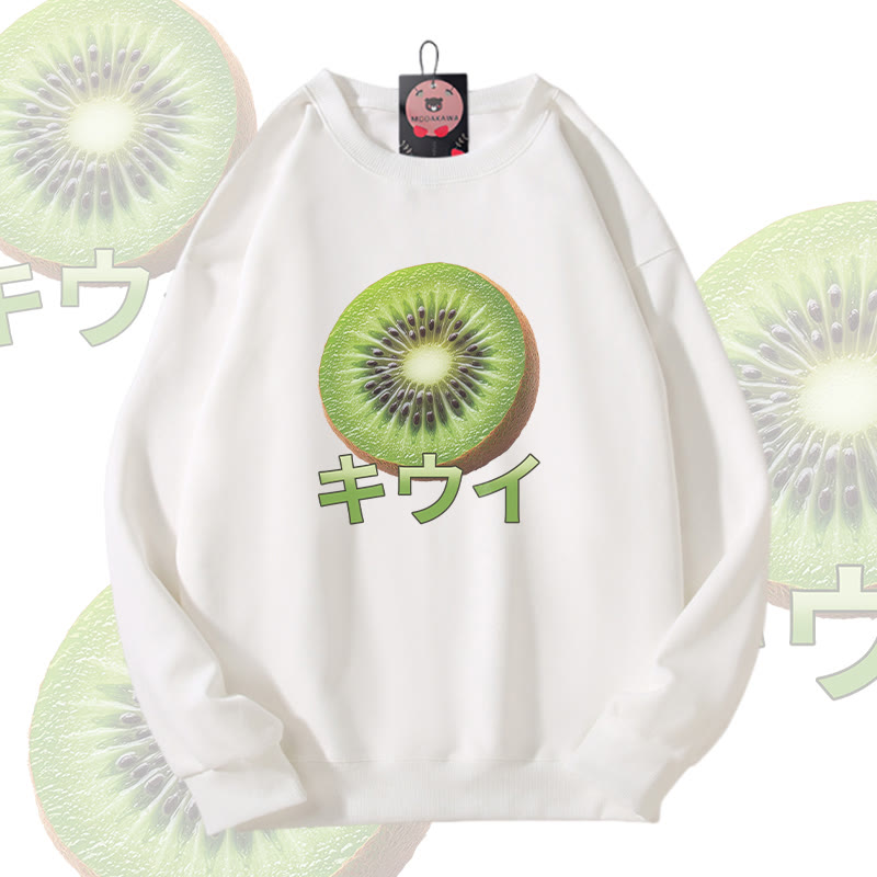 Kiwi Graphic Modakawa Unisex Sweatshirt - White - 5XL - image 3