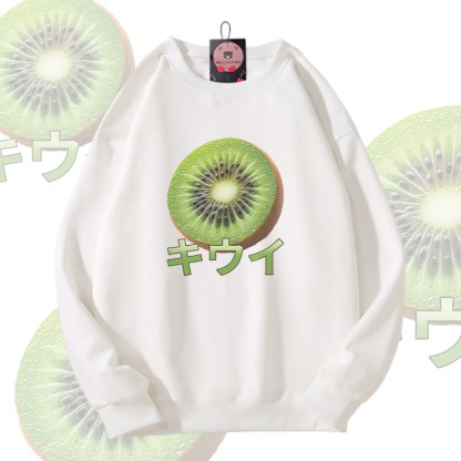 Kiwi Graphic Modakawa Unisex Sweatshirt - White - 5XL - image 3