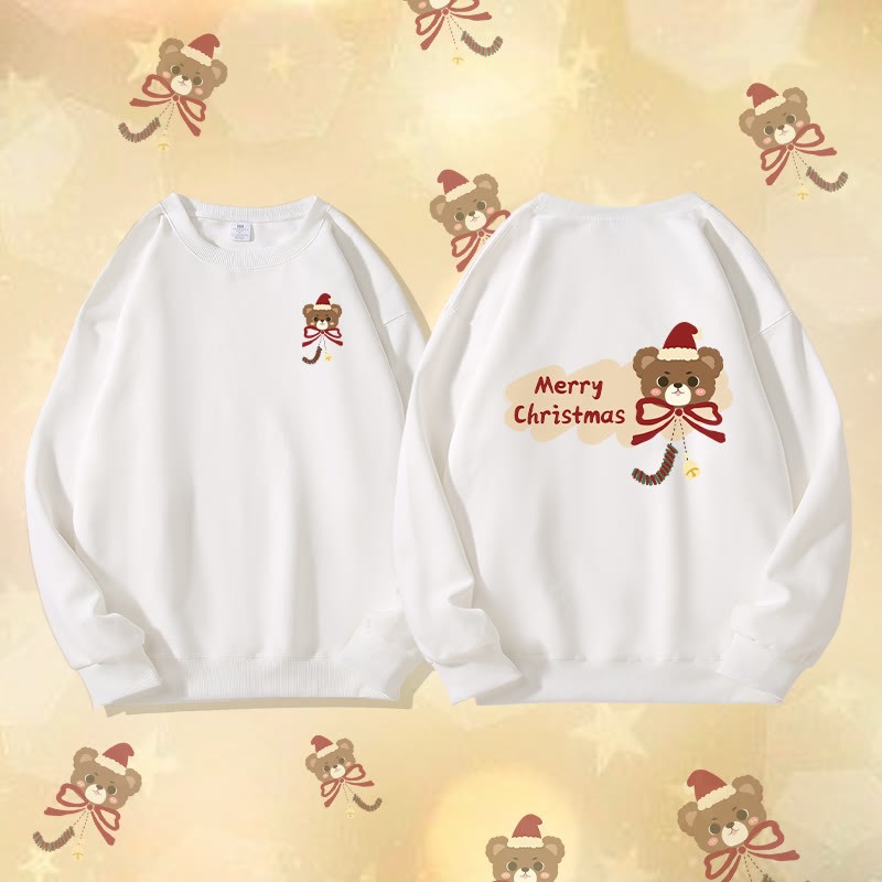 MODAKAWA クリスマスベア グラフィック ユニセックス スウェットシャツ - White - 5XL - image 4