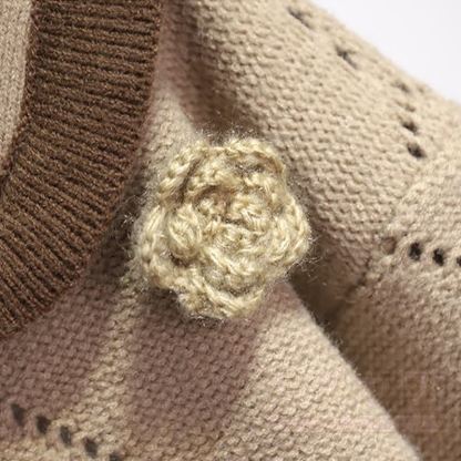 3Dフラワーニットセーターベルトスカートツーピース - image 5