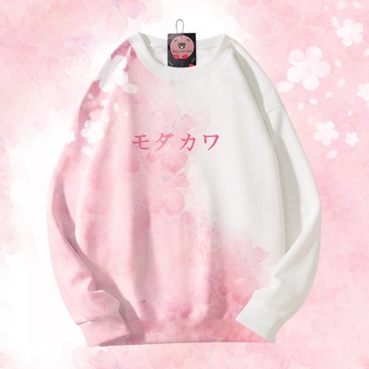 MODAKAWA フラワーグラデーション オールオーバープリント ユニセックス スウェットシャツ - White - 4XL - image 6