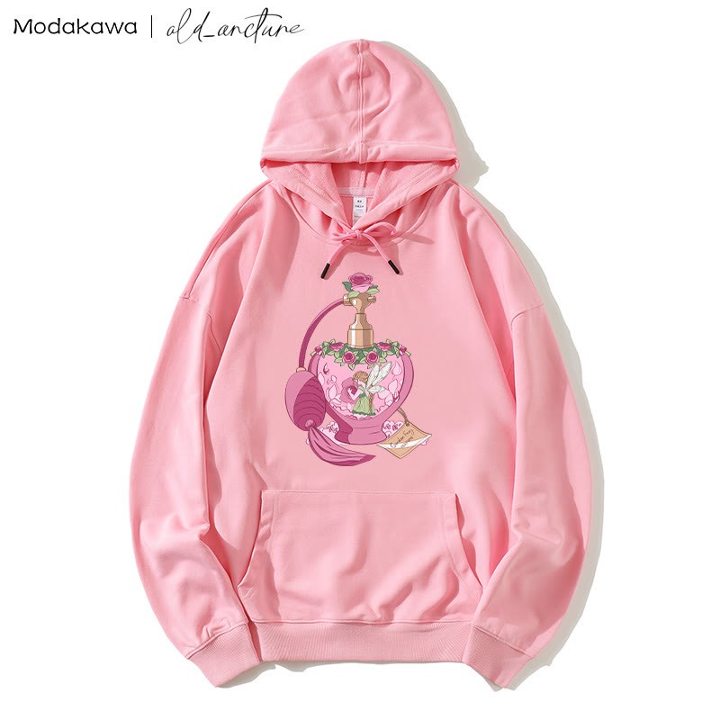MODAKAWA X old_arcture ローズエンジェル香水瓶レタープリントModakawaルーズパーカー - Pink - 5XL - image 3