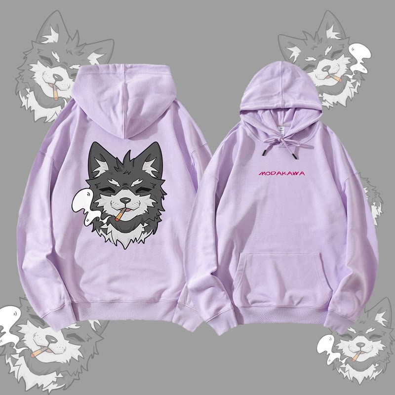 MODAKAWA スモーキングパピー グラフィック ストリートウェア プルオーバー パーカー - Purple - 5XL - image 4