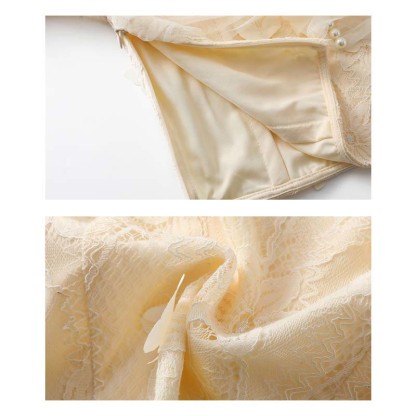 ボウノットバタフライチュールクロップトップTシャツフィッシュテールデニムスカート2ピースセット - image 14