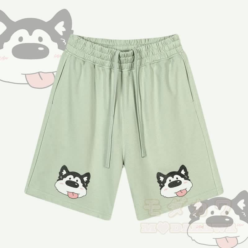 MODAKAWA タンアウトドッググラフィックドローストリングショーツ - 緑 - 2XL - image 3