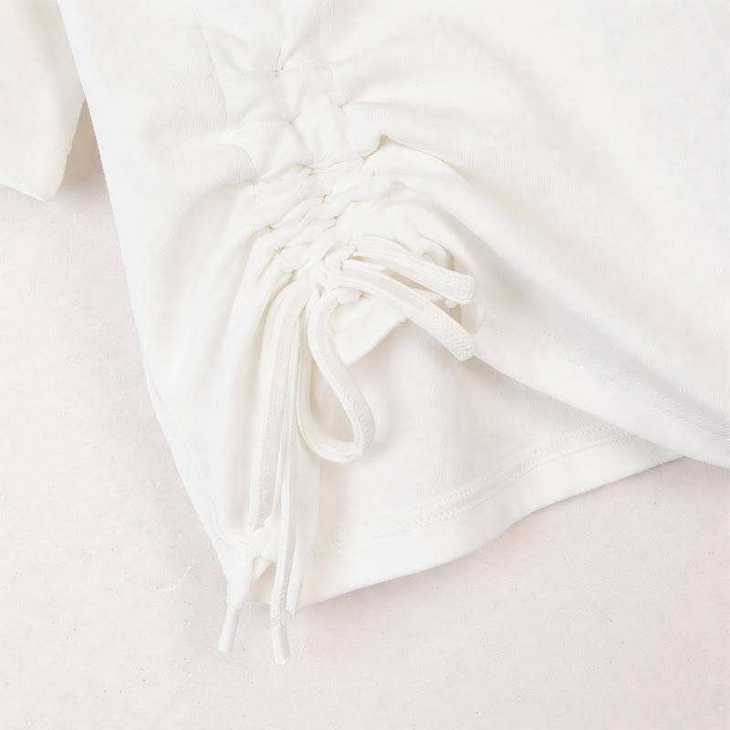 Bear Polo Collar Drawstring Shirt Skirt Matching Outfit - image 4