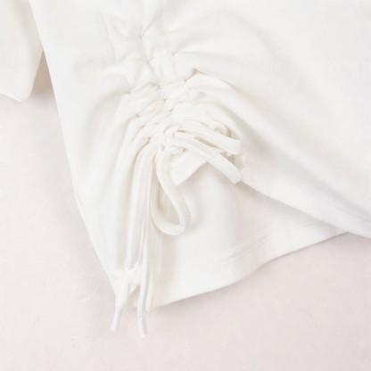 Bear Polo Collar Drawstring Shirt Skirt Matching Outfit - image 4