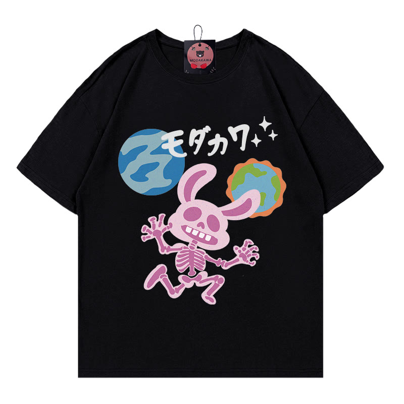 X-Ray Bunny Planet レタープリント MODAKAWA Tシャツ - Black - 5XL - image 4
