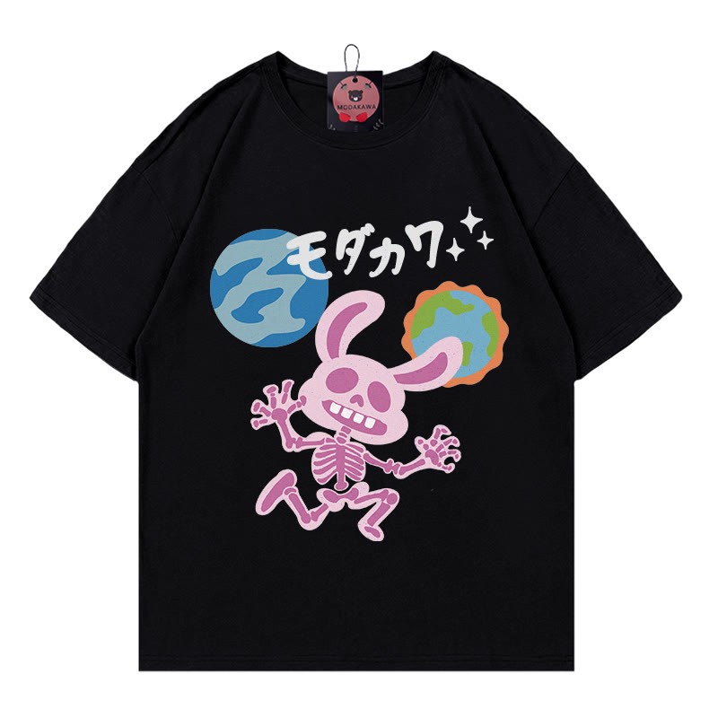 X-Ray Bunny Planet レタープリント MODAKAWA Tシャツ - Black - 5XL - image 4