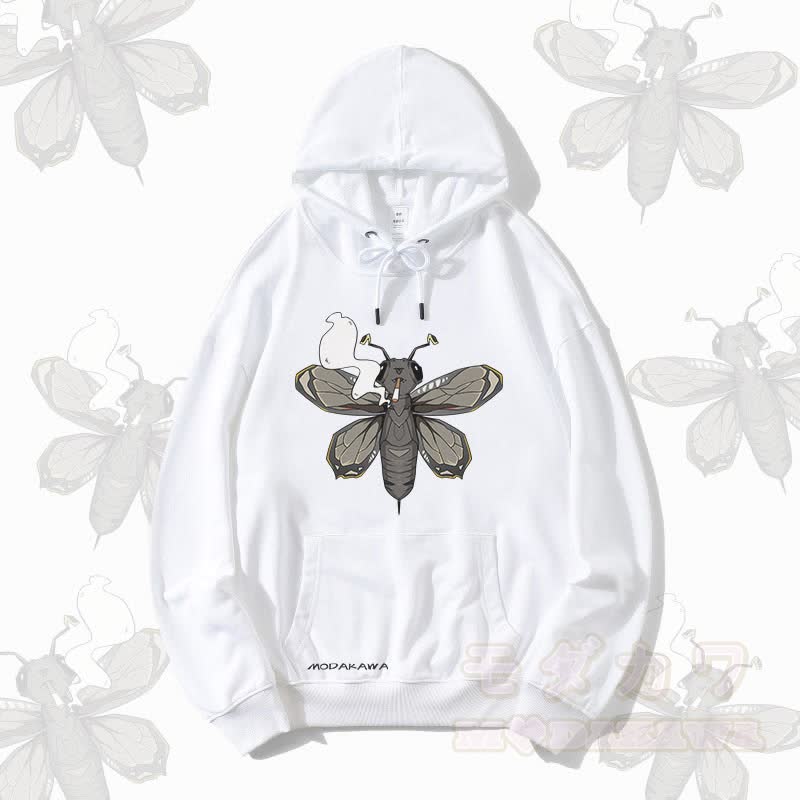 MODAKAWA スモーキングモス グラフィック ストリートウェア プルオーバー パーカー - 白 - 5XL - image 3