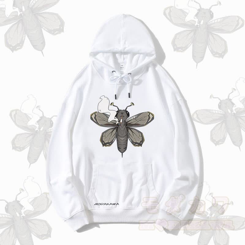 MODAKAWA スモーキングモス グラフィック ストリートウェア プルオーバー パーカー - 白 - 5XL - image 3