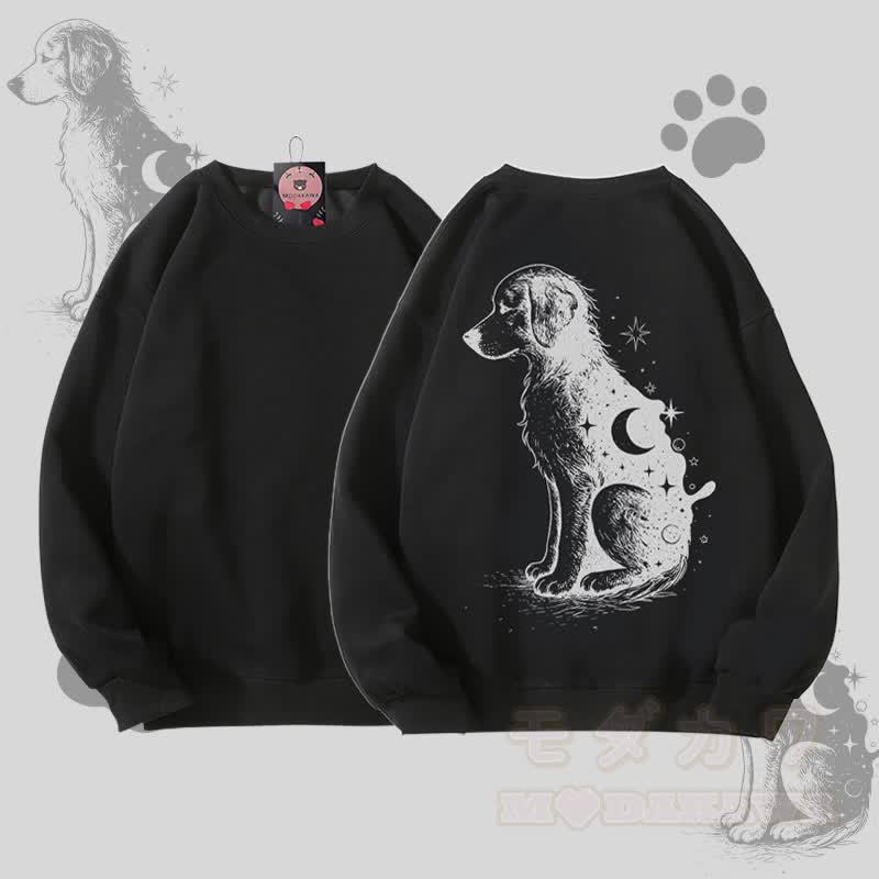 MODAKAWA ムーンパピー グラフィック ユニセックス スウェットシャツ - 黒 - 5XL - image 4