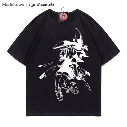 MODAKAWA × Lyn Mametchiナイフフライトゥワードガール プリントTシャツ - 黒 - 5XL - image 3