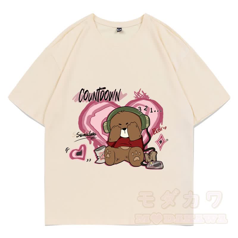 MODAKAWA COUNTDOWN カバーアイズベア グラフィックTシャツ - アプリコット - 5XL - image 3