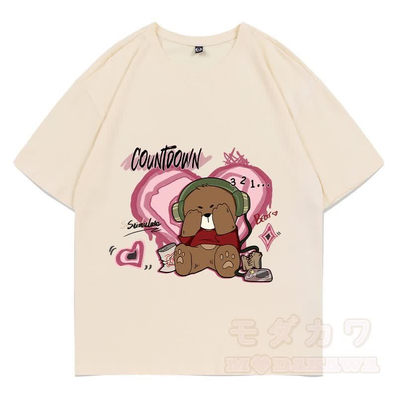 MODAKAWA COUNTDOWN カバーアイズベア グラフィックTシャツ - アプリコット - 5XL - image 3