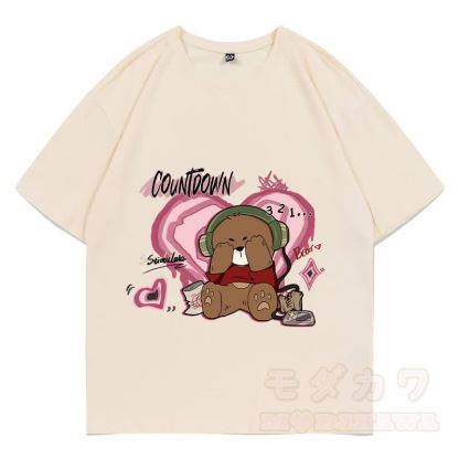 MODAKAWA COUNTDOWN カバーアイズベア グラフィックTシャツ - アプリコット - 5XL - image 3