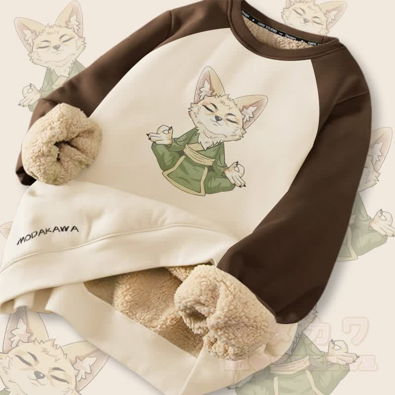 MODAKAWA ゼンフォックス グラフィック 裏起毛 スウェットシャツ - ブラウン＆アプリコット - 2XL - image 4