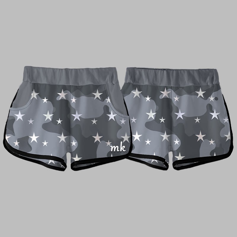 カモフラージュスターレタープリント MODAKAWA ショートパンツ - Grey - 5XL - image 5