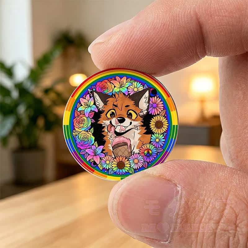 MODAKAWA × atka レインボー舌出しキツネキーホルダー ポケットハグ 誕生日プレゼント - image 3