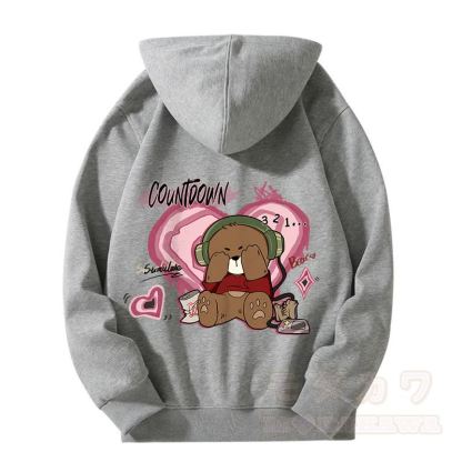 MODAKAWA COUNTDOWN カバーアイズベアグラフィック 裏起毛 ジップアップ パーカー スウェットシャツ - グレー - 5XL - image 4