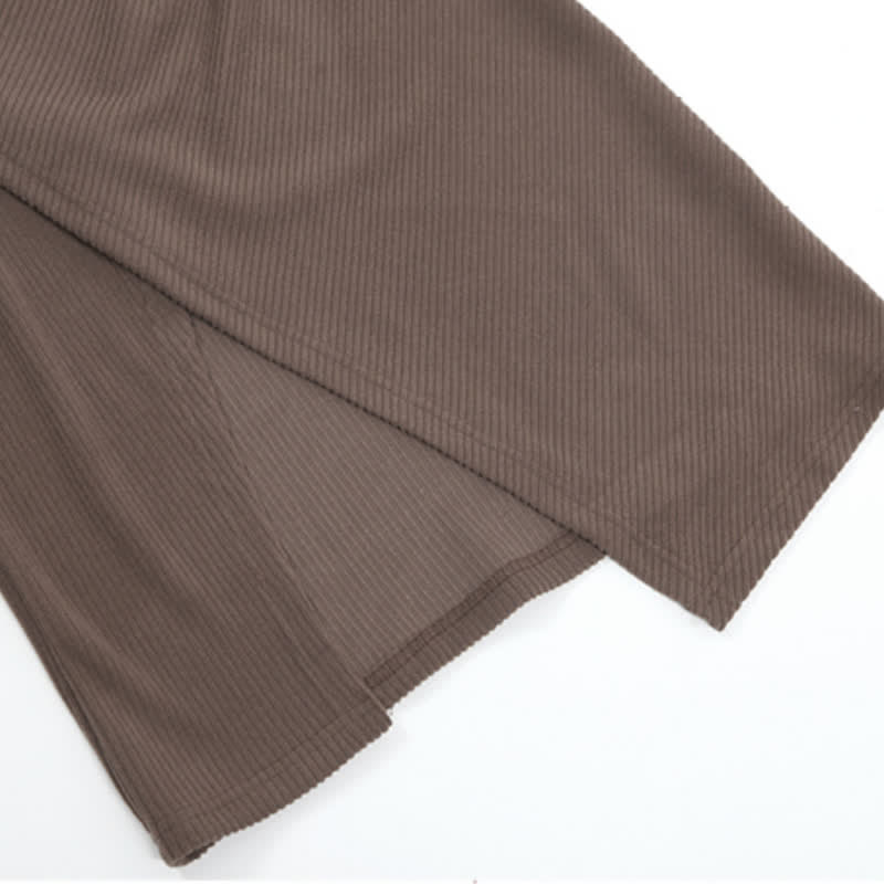 イレギュラーなホローアウトセーター、フリル付きスプリットスリップドレス、マッチングアウトフィット - image 14