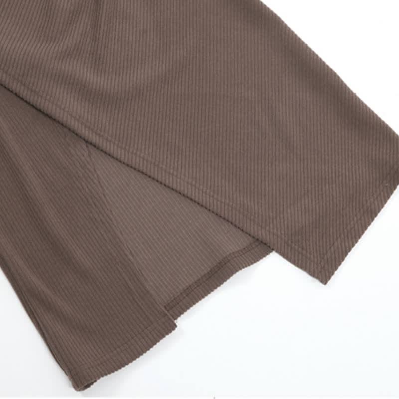 イレギュラーなホローアウトセーター、フリル付きスプリットスリップドレス、マッチングアウトフィット - image 14