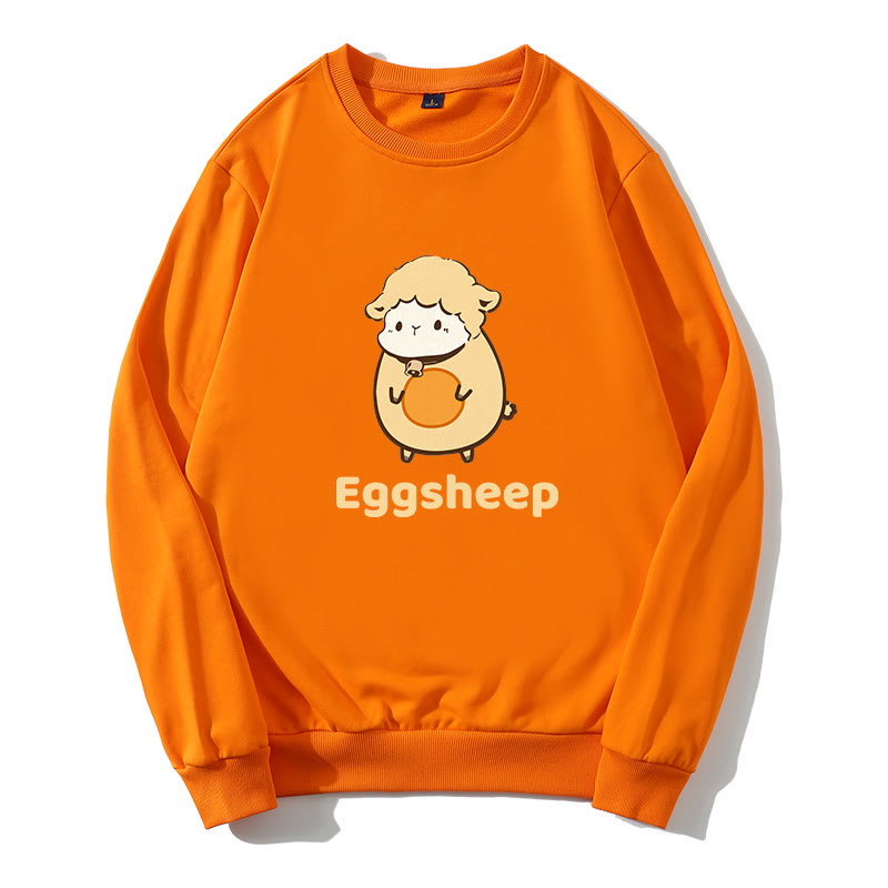 EGGSHEEP エッグシープ グラフィック ラウンドカラー スウェットシャツ - オレンジ - 5XL - image 5