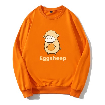 EGGSHEEP エッグシープ グラフィック ラウンドカラー スウェットシャツ - オレンジ - 5XL - image 5