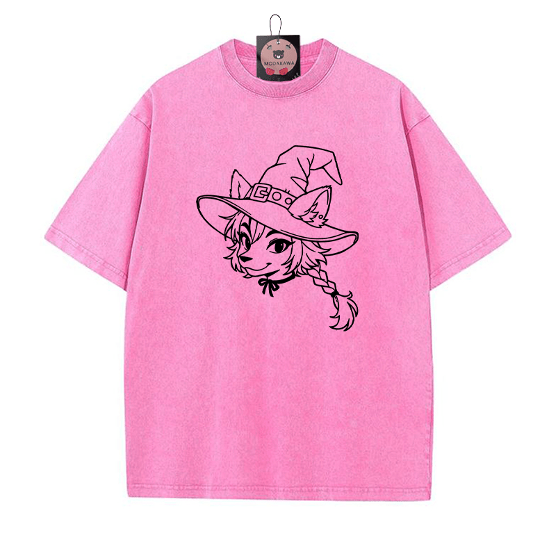 フォックスグラフィック ユニセックス ヴィンテージ ウォッシュド Tシャツ - ローズレッド - 5XL - image 6