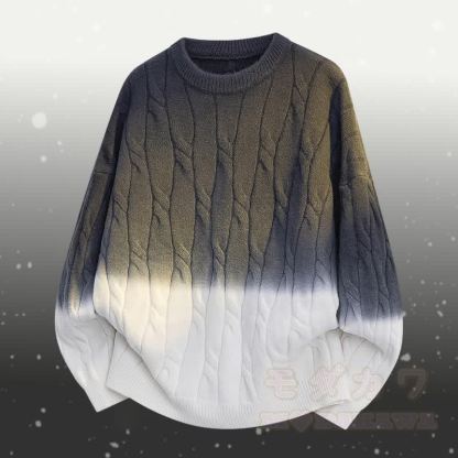 グラデーションニットセーターポケットパンツツーピース - グレーのセーター - 3XL - image 8