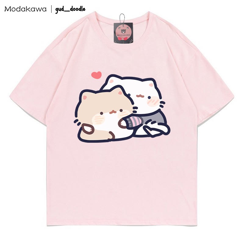 MODAKAWA X gud_doodleキティプリントTシャツ - Pink - 5XL - image 4