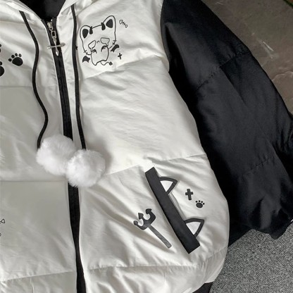 猫耳フード付きパファージャケット - image 5