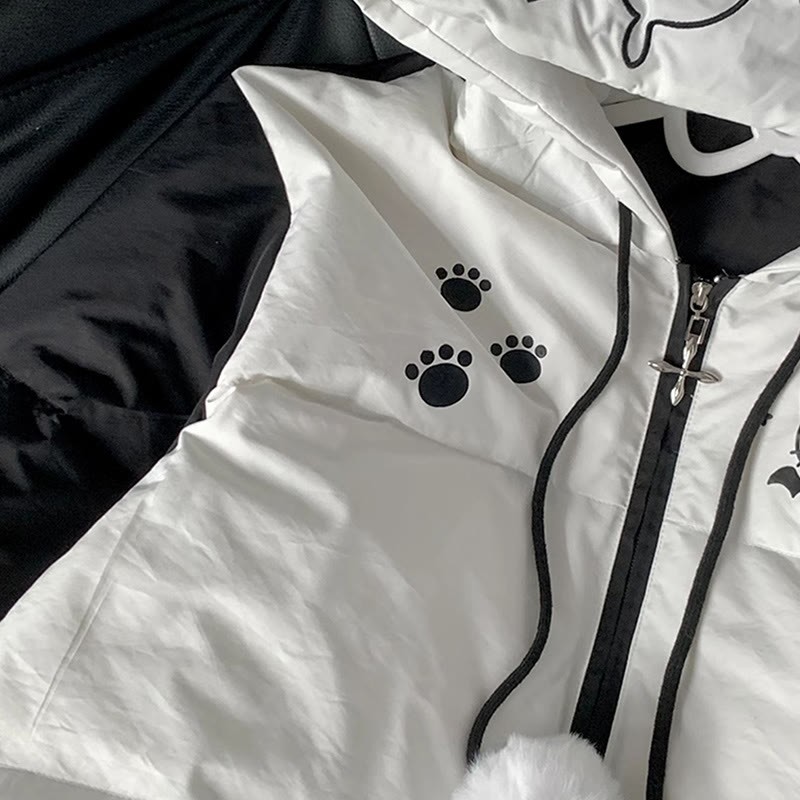 猫耳フード付きパファージャケット - image 4