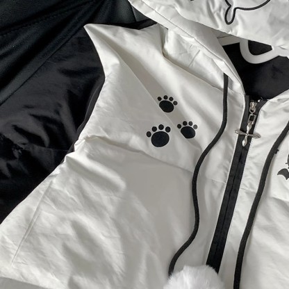 猫耳フード付きパファージャケット - image 4