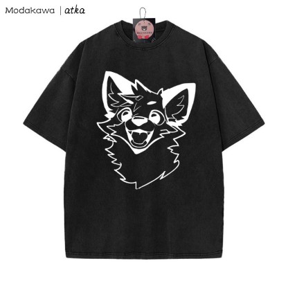 MODAKAWA × atka Fox プリント ヴィンテージウォッシュTシャツ - Black - 5XL - image 3