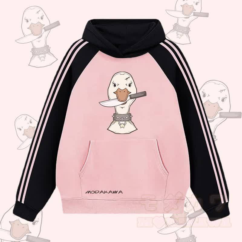 MODAKAWA グースウィズナイフ グラフィックカラーブロック フリース 裏地 パーカー - ピンク - 2XL - image 3