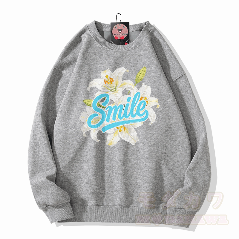 SMILE リリー グラフィックModakawaシャツ - グレー - 5XL - image 4