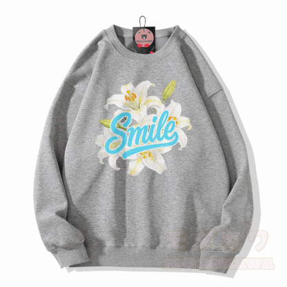 SMILE リリー グラフィックModakawaシャツ - グレー - 5XL - image 4