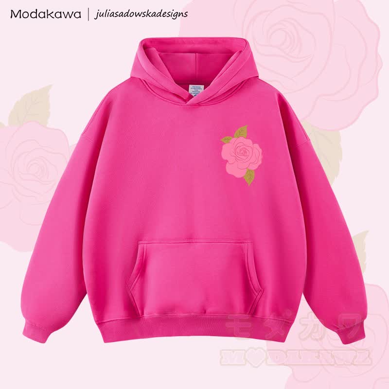 MODAKAWA × juliasadowskadesigns ローズグラフィック ルーズフーディー - ローズレッド - 2XL - image 4