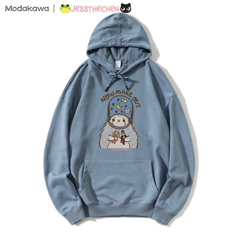 おもちゃを持った風変わりな子猫のグラフィックパーカー - Blue - 5XL - image 3