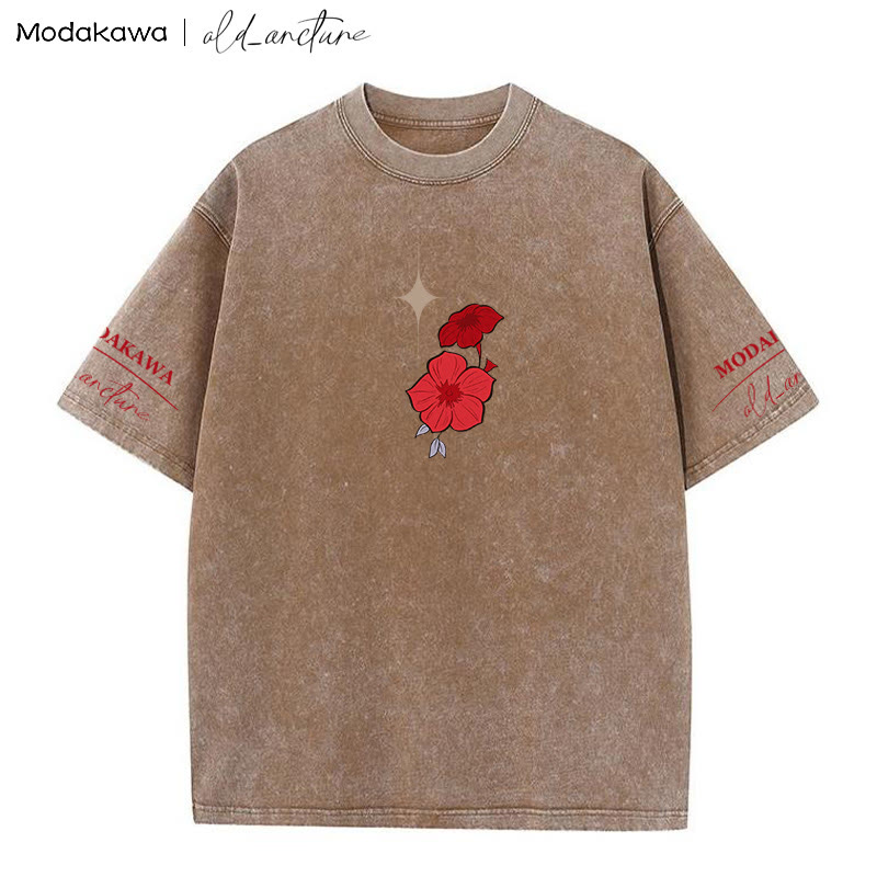 MODAKAWA X old_arcture LOST IN MIND ローズナイトプリント ヴィンテージウォッシュTシャツ - image 3