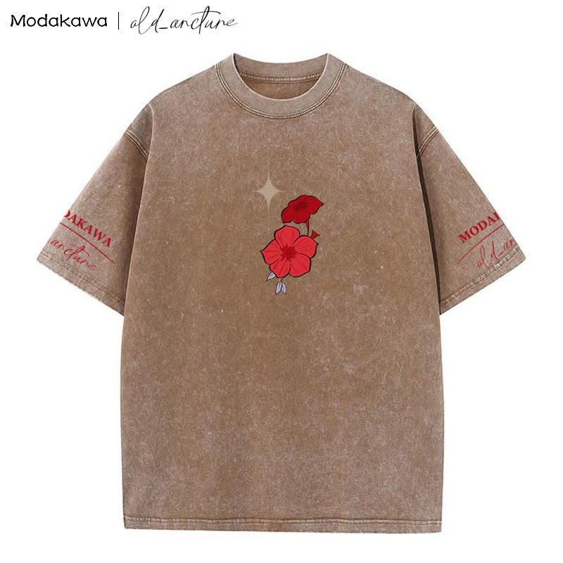 MODAKAWA X old_arcture LOST IN MIND ローズナイトプリント ヴィンテージウォッシュTシャツ - image 3