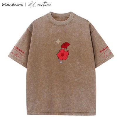 MODAKAWA X old_arcture LOST IN MIND ローズナイトプリント ヴィンテージウォッシュTシャツ - image 3